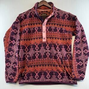 Vintage Burton Aztec Fleece Jacket Sweatshirt Coat - Medium